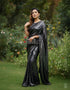 Black Pure Heavy Georgette Sequins Saree Sequins Saree Anant Tex Exports Pvt.Ltd..