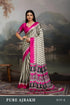 Pink Pure Modal Satin Ajrakh Print Satin Saree Japan Satin Saree Anant Tex Exports Pvt.Ltd..