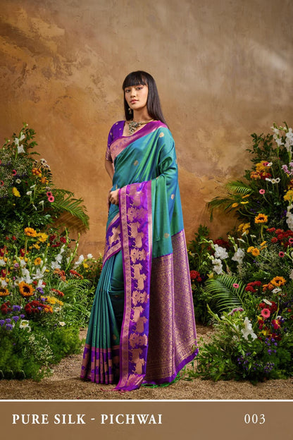 Rama Pure Soft Silk Pichwai Handloom Weaving Silk Saree Soft Silk Saree Anant Tex Exports Pvt.Ltd..