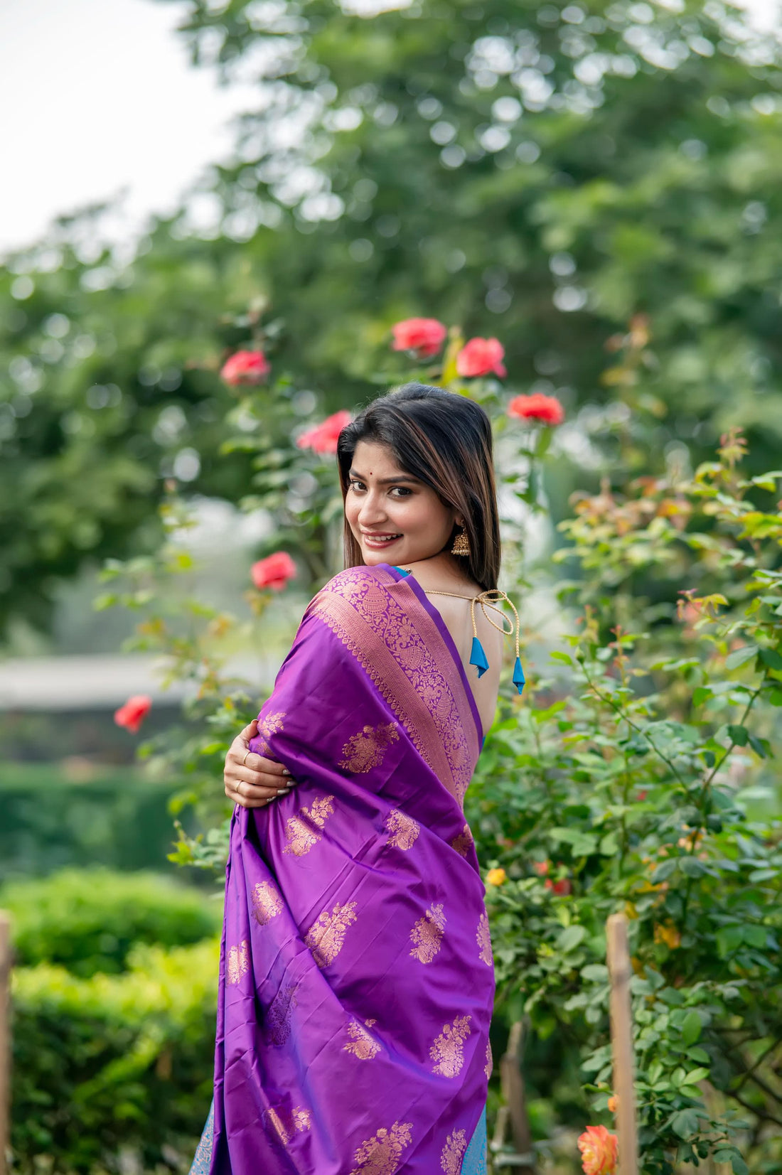 Purple Pure Soft Banarasi Katan Silk Banarasi Saree Soft Silk Saree Anant Tex Exports Pvt.Ltd..