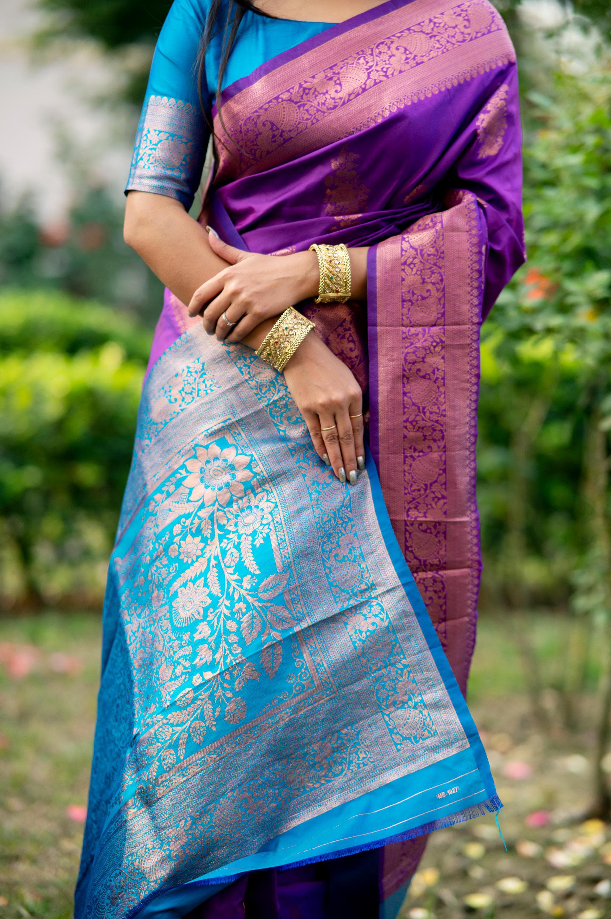 Purple Pure Soft Banarasi Katan Silk Banarasi Saree