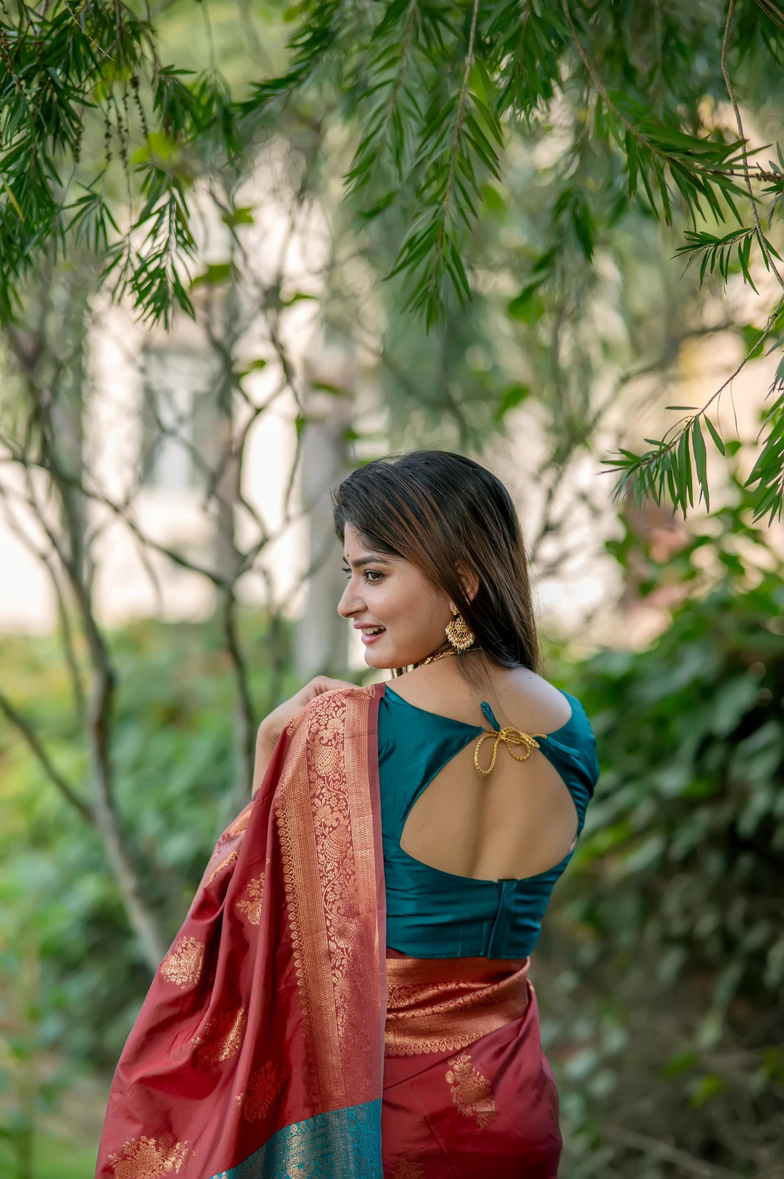 Brown Pure Soft Banarasi Katan Silk Banarasi Saree Soft Silk Saree Anant Tex Exports Pvt.Ltd..