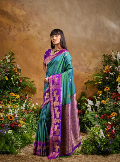 Sea Green Pure Tussar Silk Handloom Weaving Saree Tussar Saree Anant Tex Exports Pvt.Ltd..