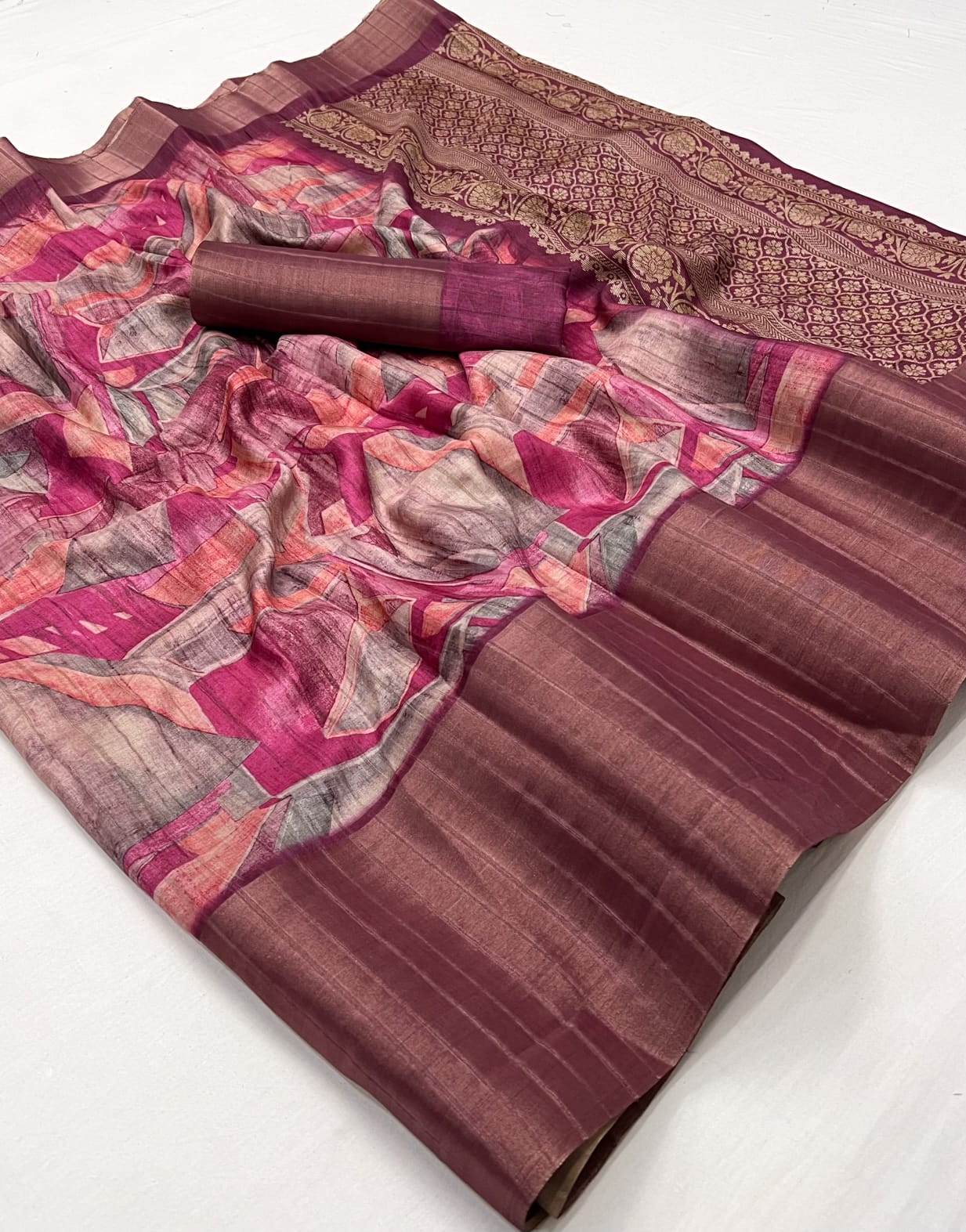 Multicolour Pure Handi Silk Handloom Saree Row Silk Saree Anant Tex Exports Pvt.Ltd..