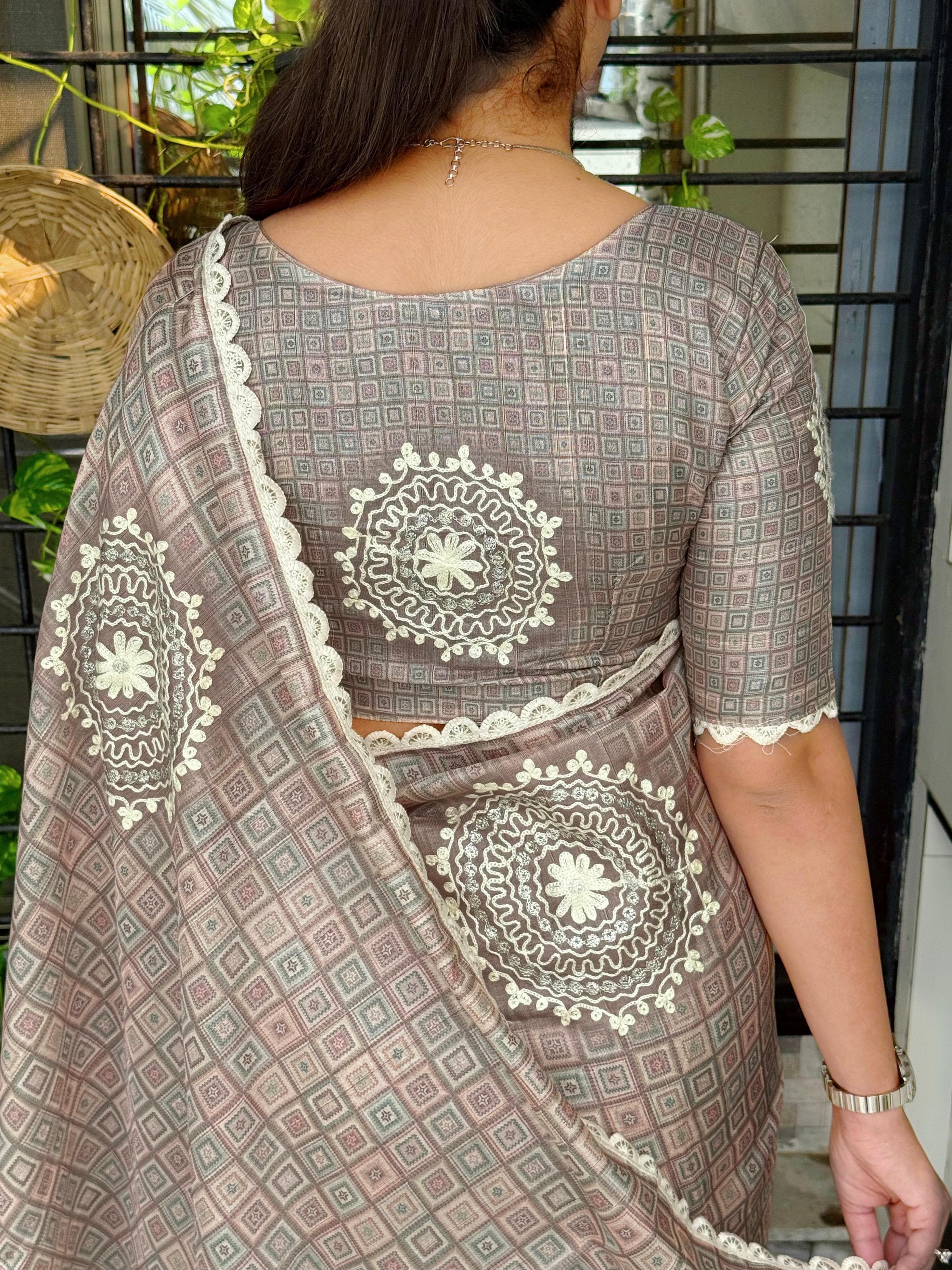 Chiku Pure Soft Tussar Cotton Saree