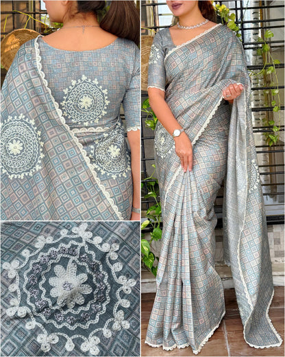 Beige Pure Soft Tussar Cotton Saree Cotton saree Anant Tex Exports Pvt.Ltd..