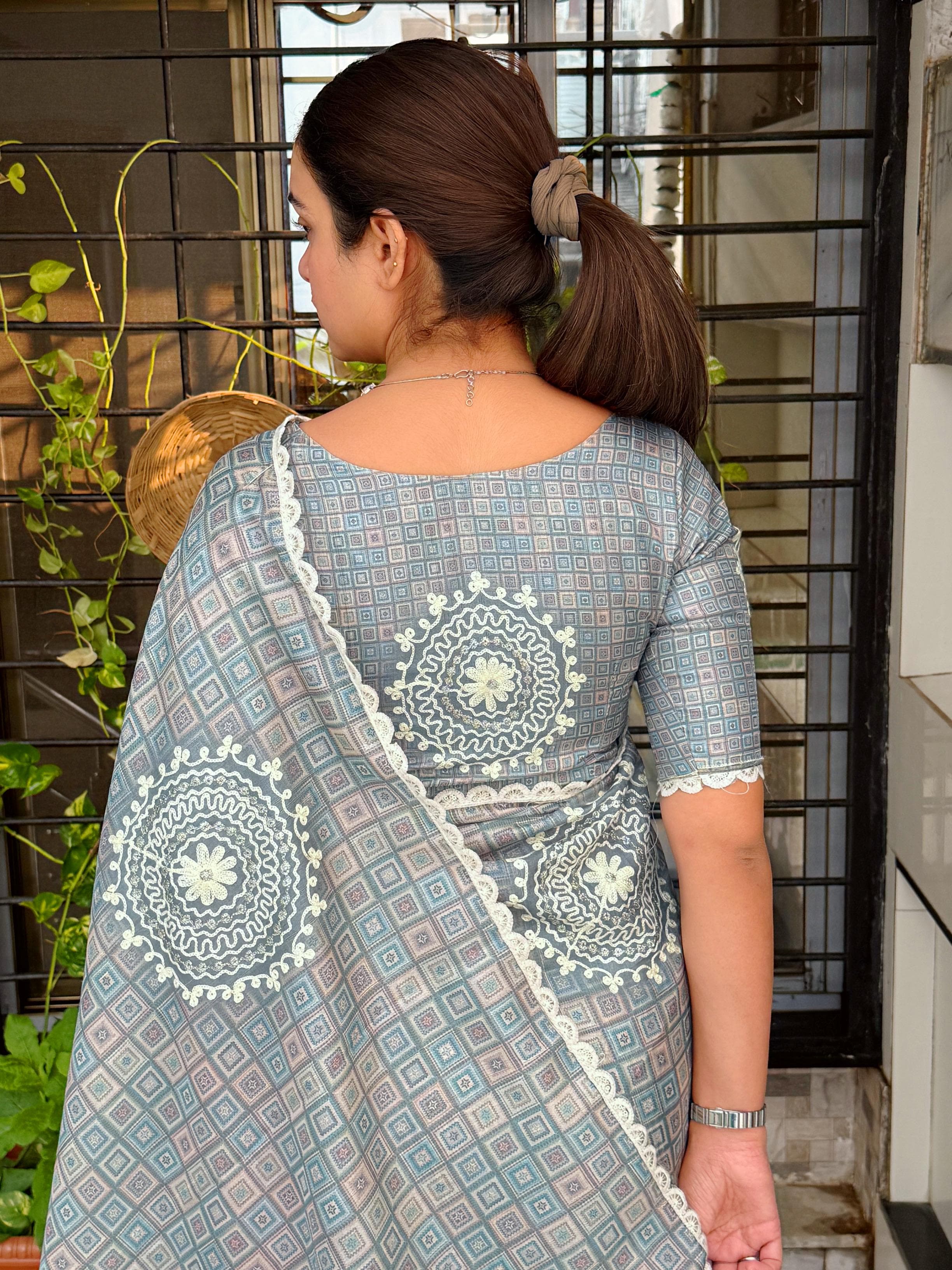 Beige Pure Soft Tussar Cotton Saree