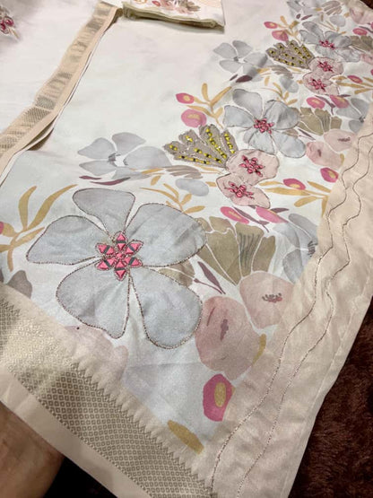 White Pure Soft Tussar Cotton Saree Cotton saree Anant Tex Exports Pvt.Ltd..