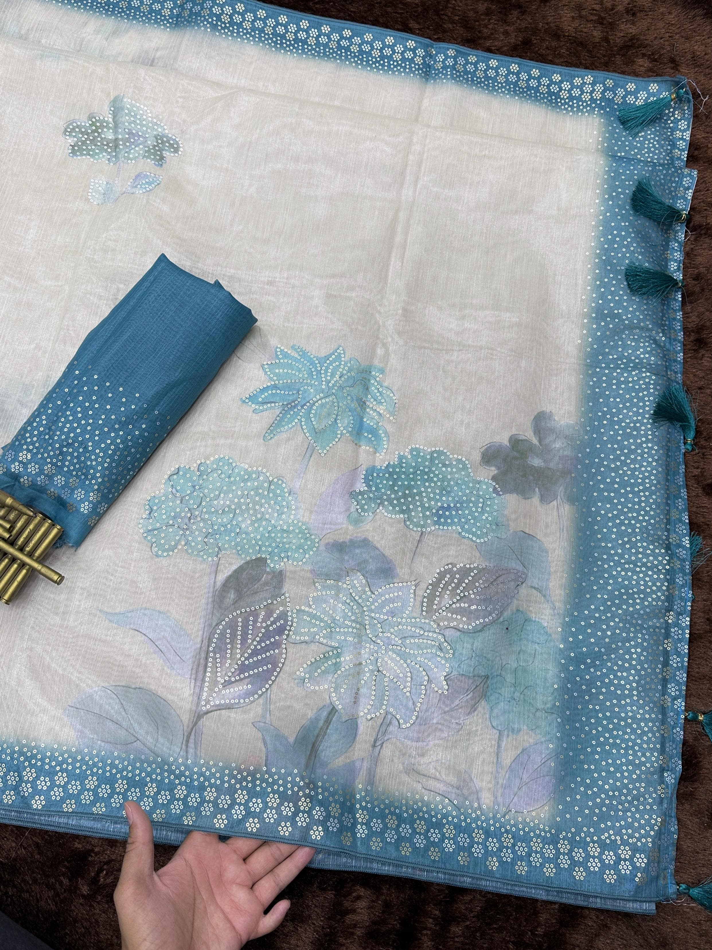 Sky Pure Soft Taspa Silk Saree Cotton saree Anant Tex Exports Pvt.Ltd..