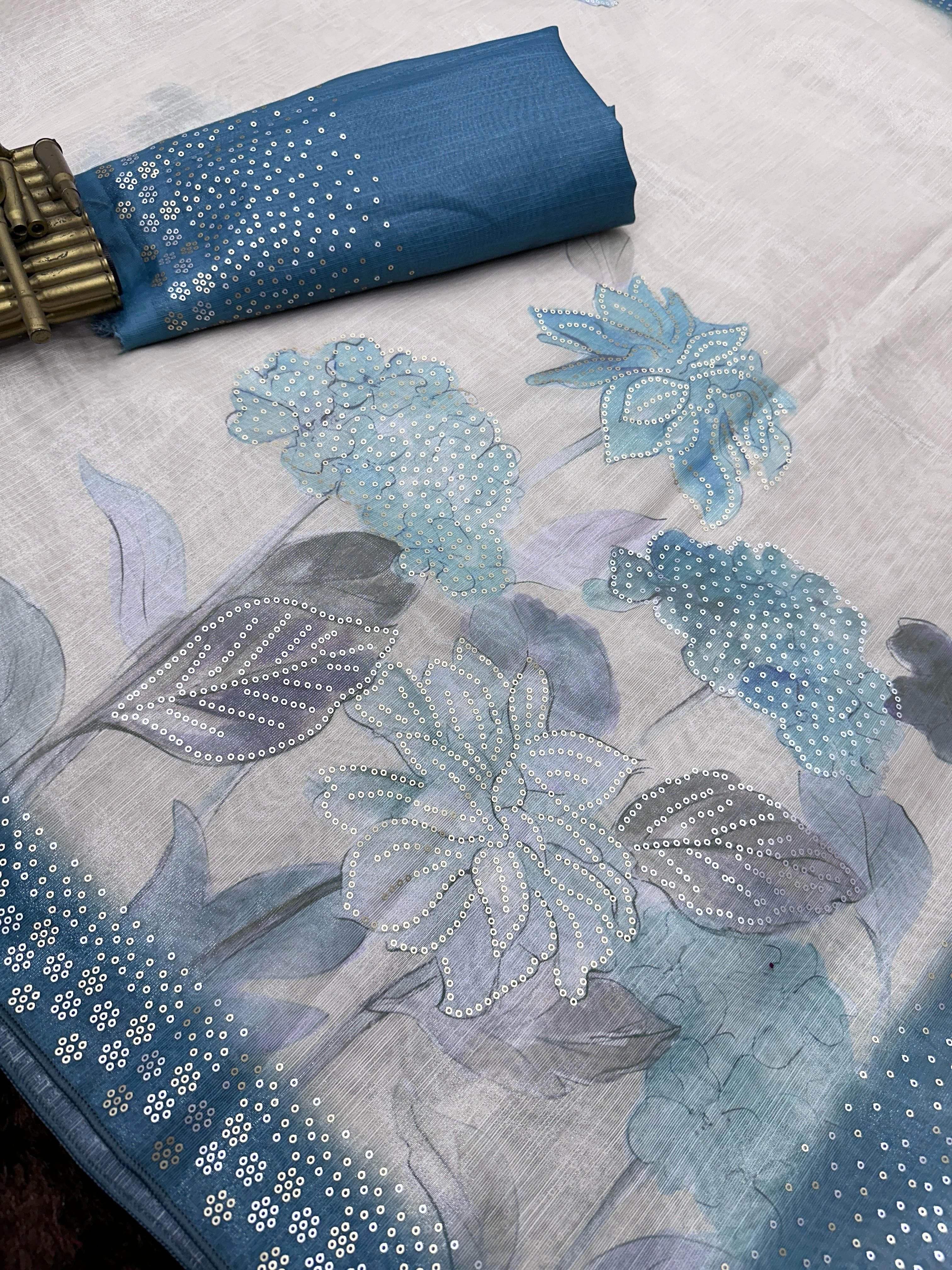 Sky Pure Soft Taspa Silk Saree