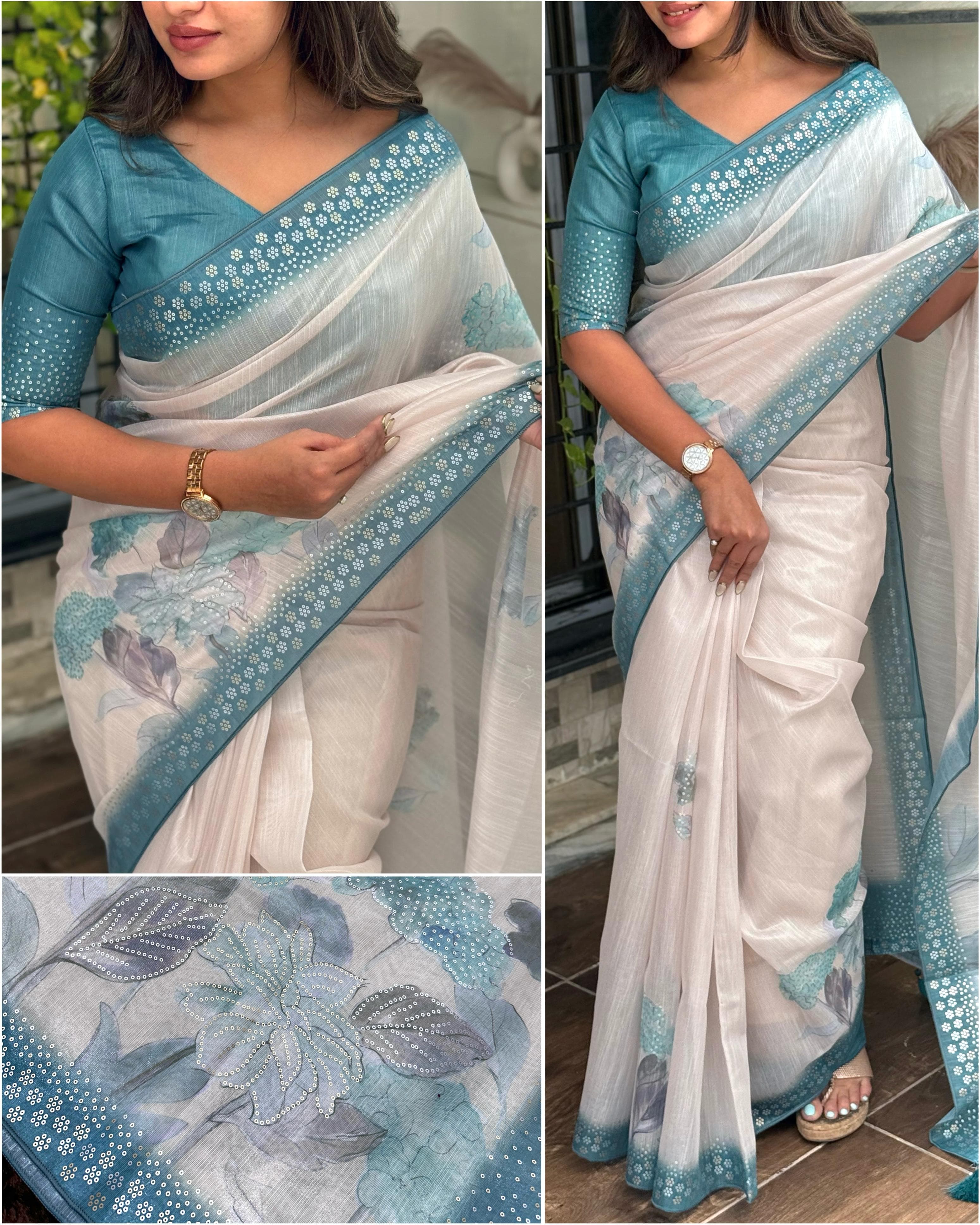 Sky Pure Soft Taspa Silk Saree