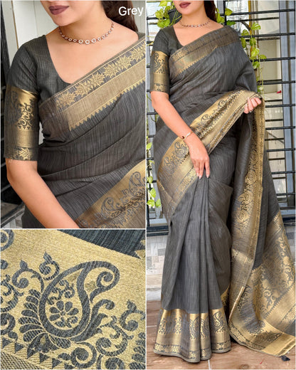 Grey Pure Soft Assam Silk Saree Tussar Saree Anant Tex Exports Pvt.Ltd..