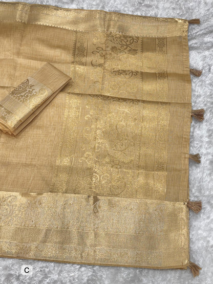 Cream Pure Soft Assam Silk Saree Tussar Saree Anant Tex Exports Pvt.Ltd..