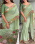 Green Pure Soft Cotton Satin Saree Cotton saree Anant Tex Exports Pvt.Ltd..