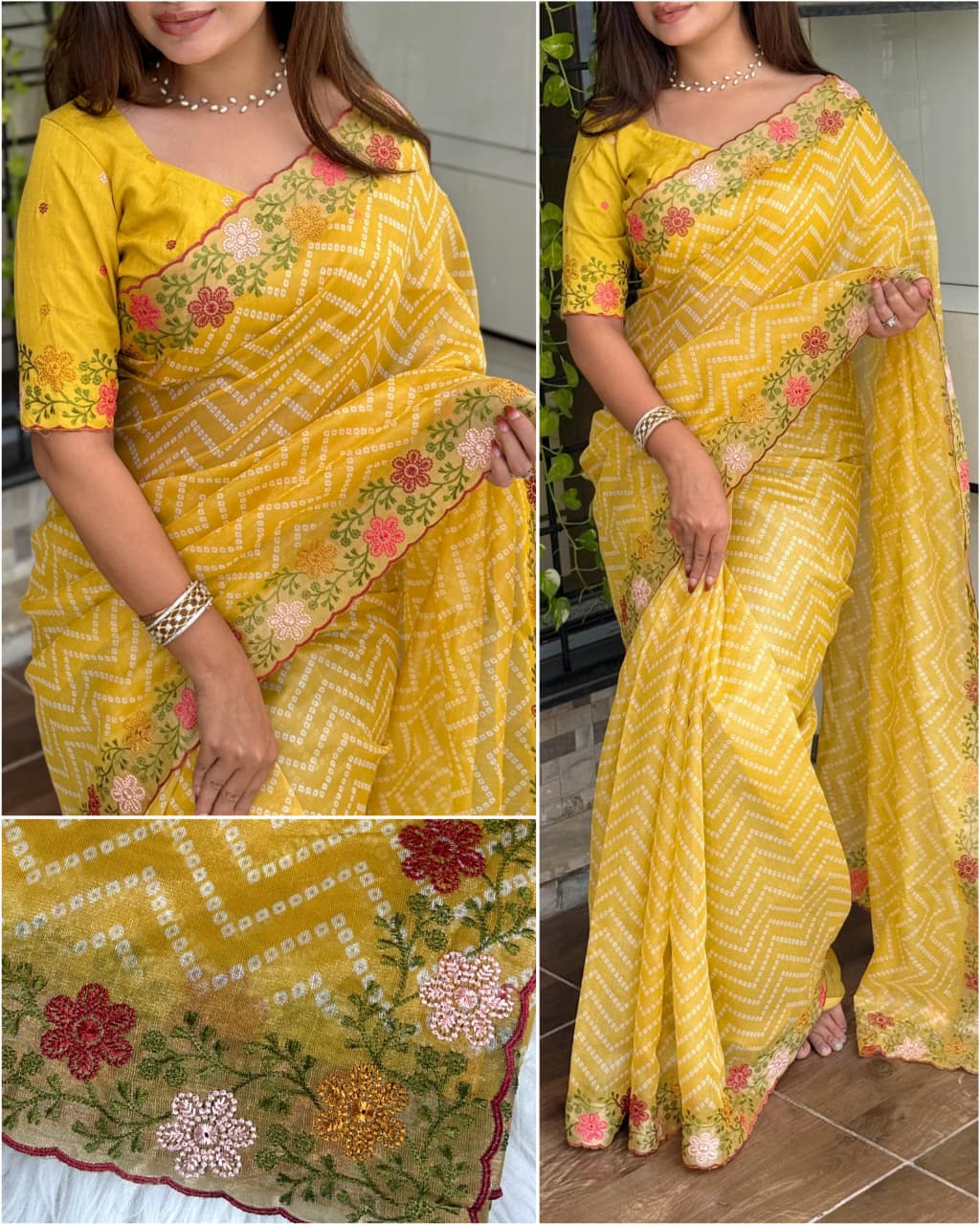Yellow Pure Soft Cotton Satin Saree