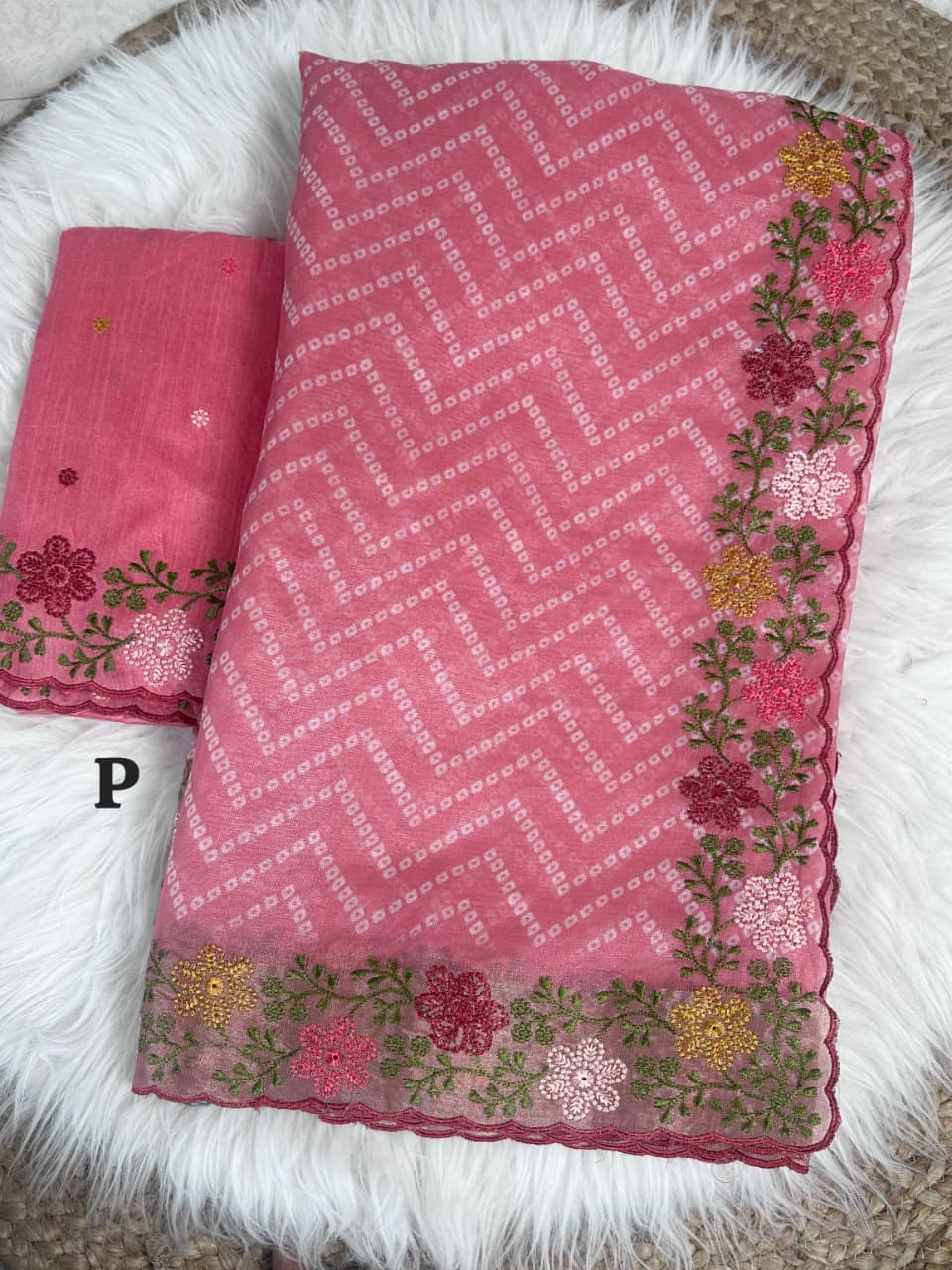 Pink Pure Soft Cotton Satin Saree