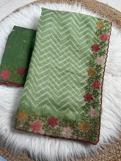 Green Pure Soft Cotton Satin Saree Cotton saree Anant Tex Exports Pvt.Ltd..