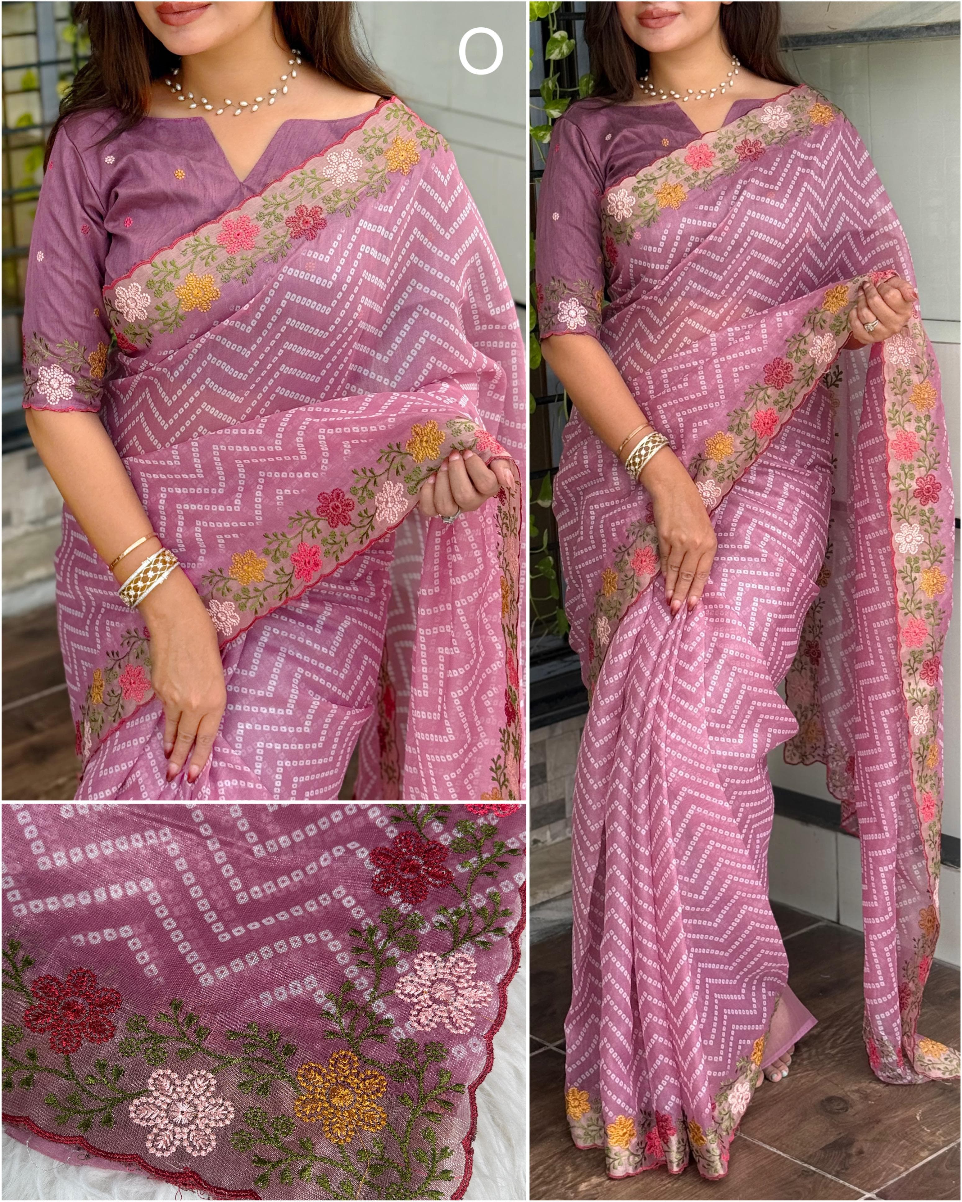 Onion Pure Soft Cotton Satin Saree