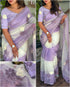 Lavender Pure Organza Crystal Embroidery Organza Saree Tissue Saree Anant Tex Exports Pvt.Ltd..