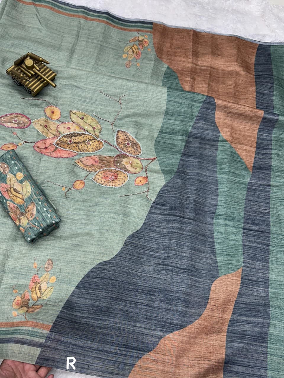 Green Pure Soft Cotton Tussar Saree