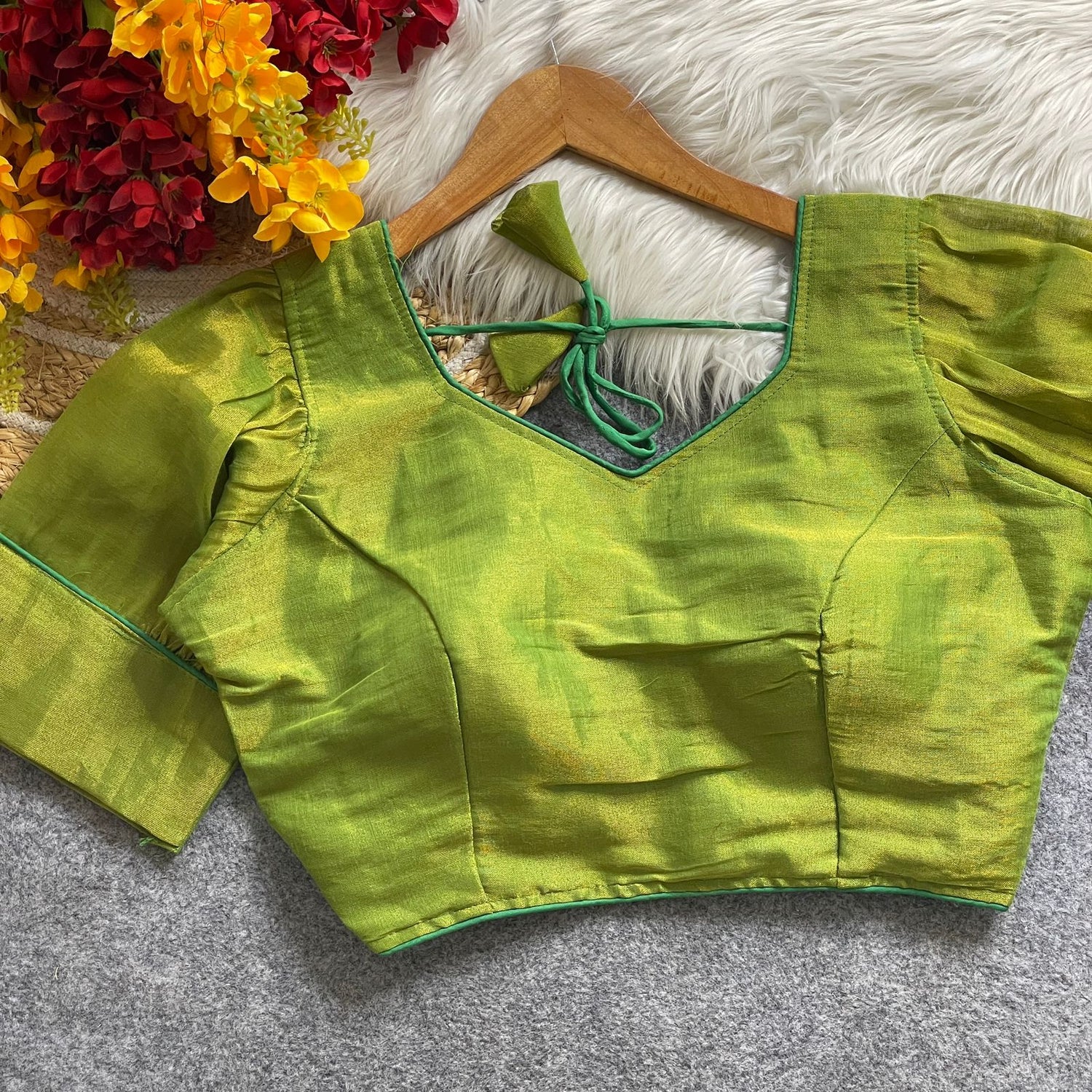 Summer Special Original Erode Silk Metallic Balloon Sleeve Blouse Balloon Sleeve Blouse Anant Tex Exports Pvt.Ltd..