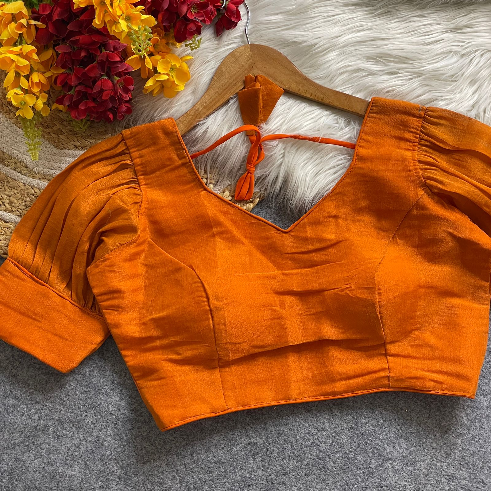 Summer Special Original Erode Silk Metallic Balloon Sleeve Blouse