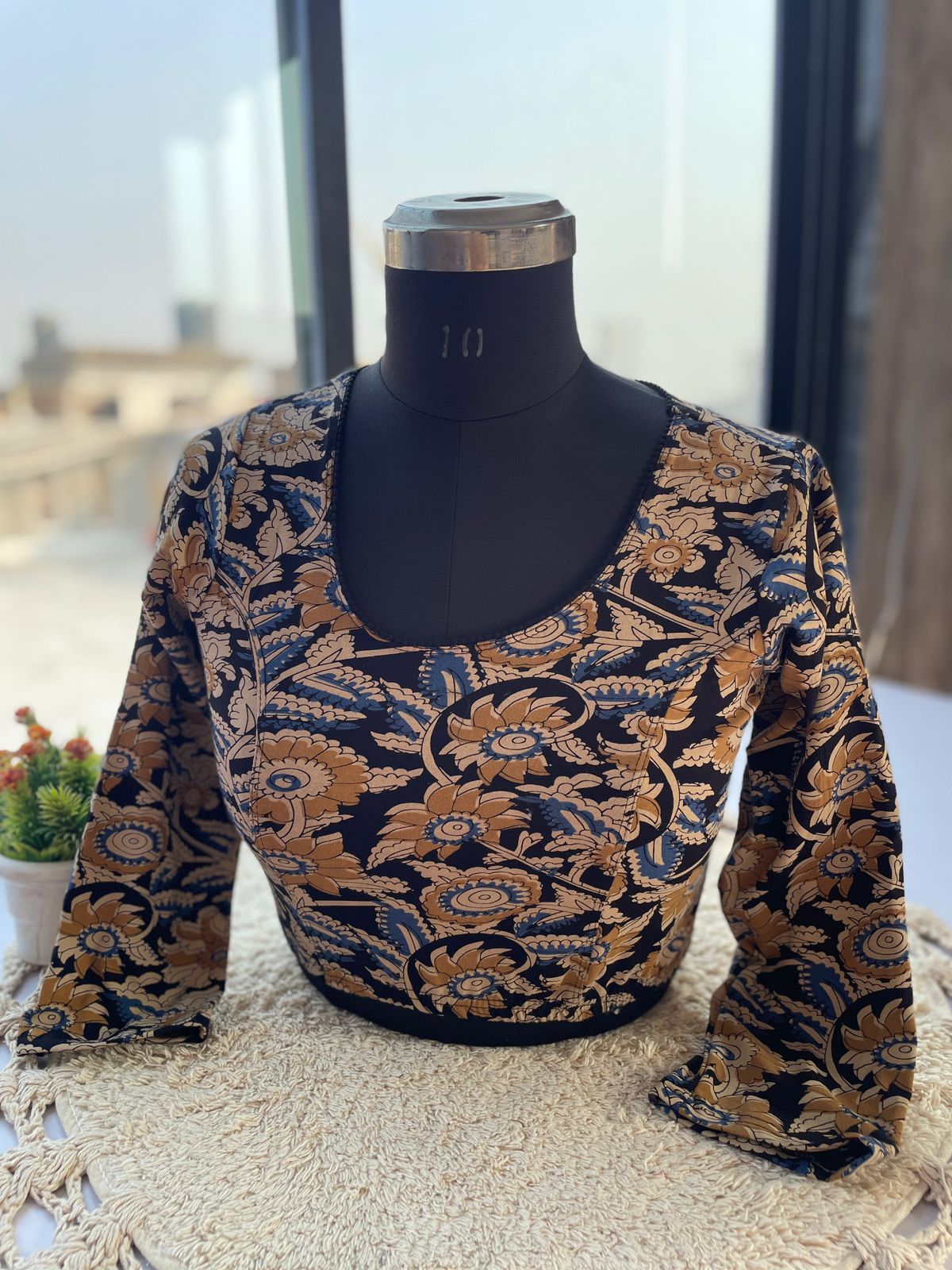 Ajrak Print Readymade Stretchable Cotton Blouse