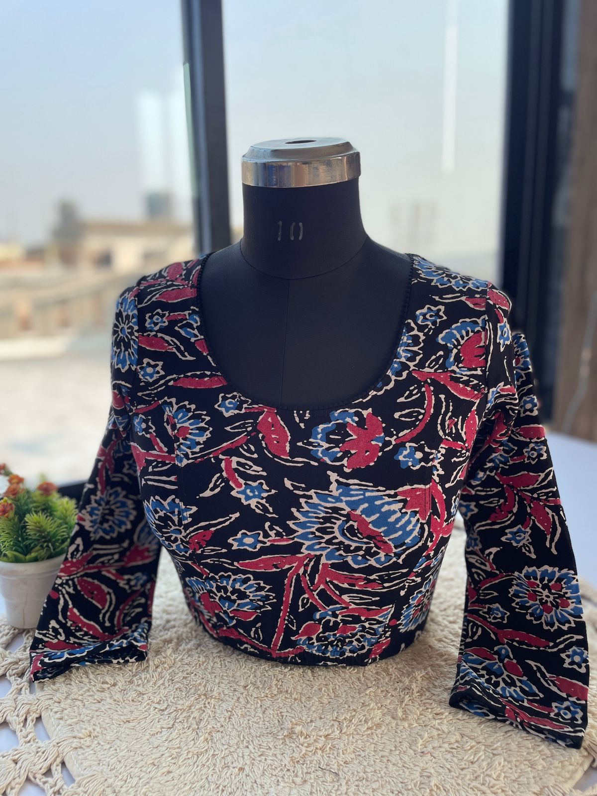 Ajrak Print Readymade Stretchable Cotton Blouse