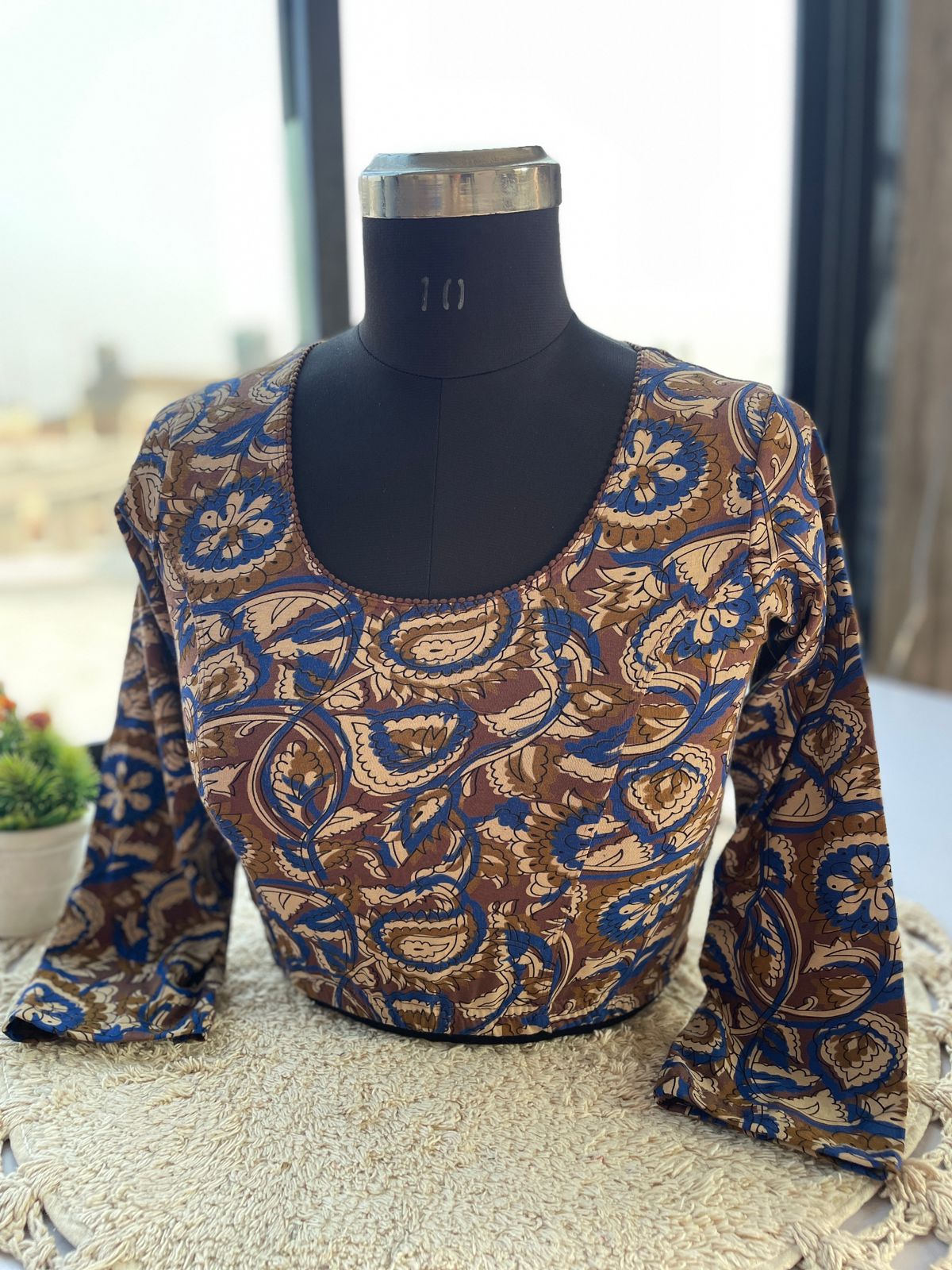 Ajrak Print Readymade Stretchable Cotton Blouse