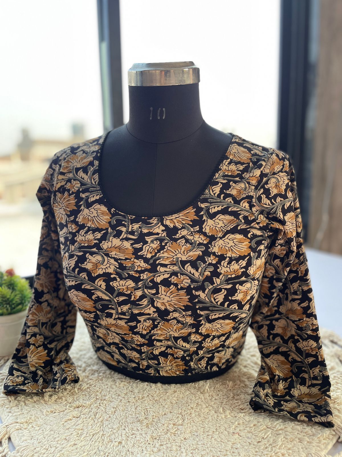 Ajrak Print Readymade Stretchable Cotton Blouse