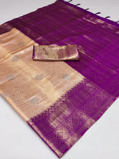 Pink Soft Silk Zari Base Handloom Soft Silk Saree Banarasi Saree Anant Tex Exports Pvt.Ltd..