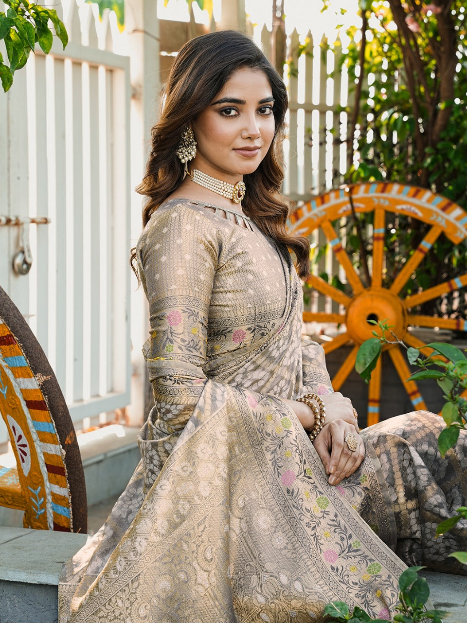 Begie Pure Organza Silk Bandhani Patola Organza Saree