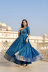 Blue Pure Craft Silk Blend Weaving Anarkali Gown Anarkali Gown Anant Tex Exports Pvt.Ltd..