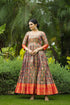 Green Orange Pure Semi Kanjivaram Blend Weaving Anarkali Gown Anarkali Gown Anant Tex Exports Pvt.Ltd..