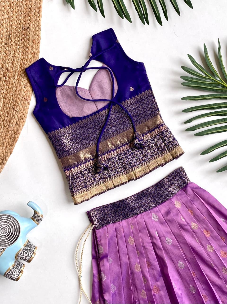 Purple Pure Silk Blend Kids Girl&