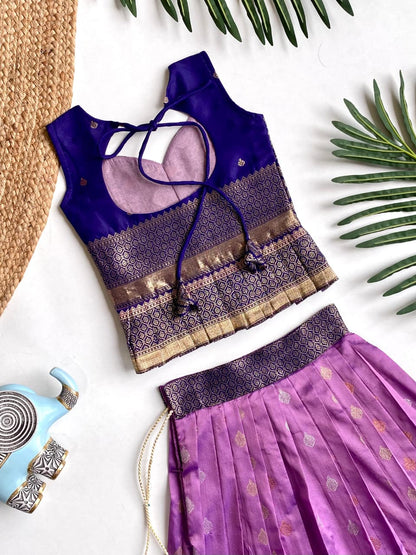Purple Pure Silk Blend Kids Girl&