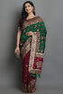 Red & Green Pure Soft Silk Half Half Panetar Saree Panetar Saree Anant Tex Exports Pvt.Ltd..