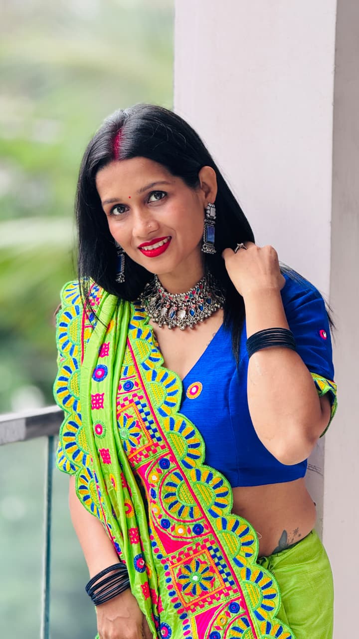 Green Pure Silk Gamthi Work Real Diamond Patola Saree