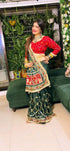Green Pure Jacquard Soft Silk Traditional Bandhani Saree Panetar Saree Anant Tex Exports Pvt.Ltd..