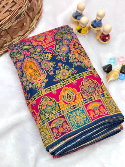 Rani Soft Viscose Silk Meenakari Traditional Weeding Saree Tussar Saree Anant Tex Exports Pvt.Ltd..