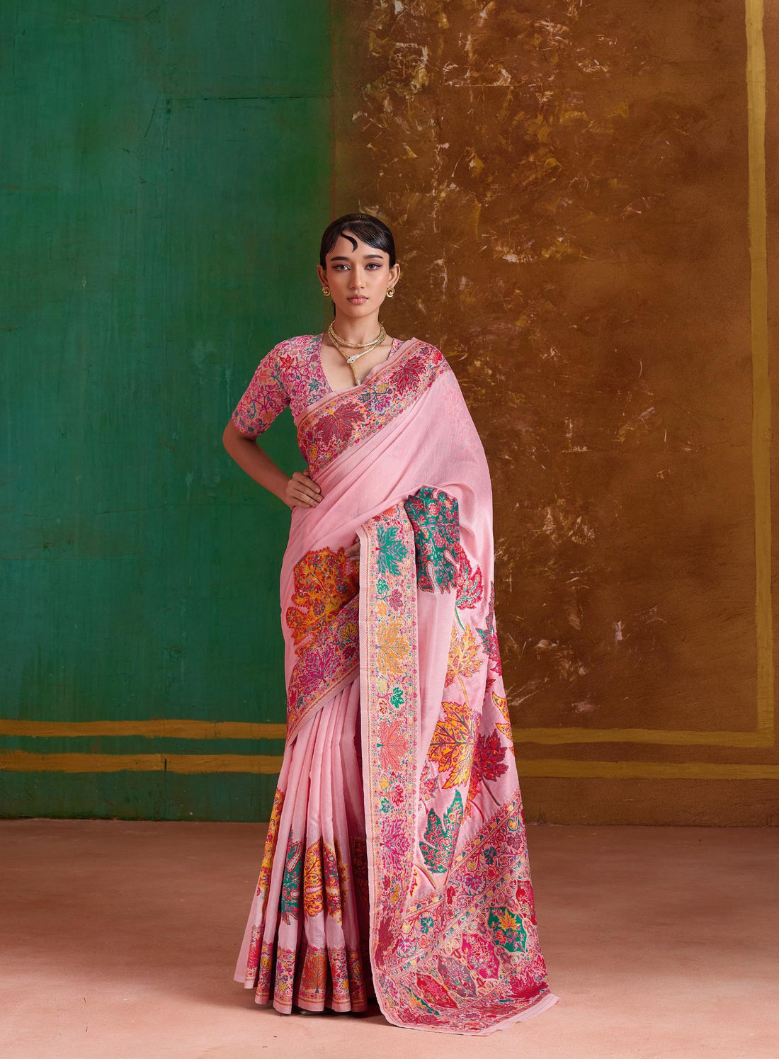Pink Pure Soft Mul Mul Cotton Handloom Weaving Cotton Saree Cotton saree Anant Tex Exports Pvt.Ltd..