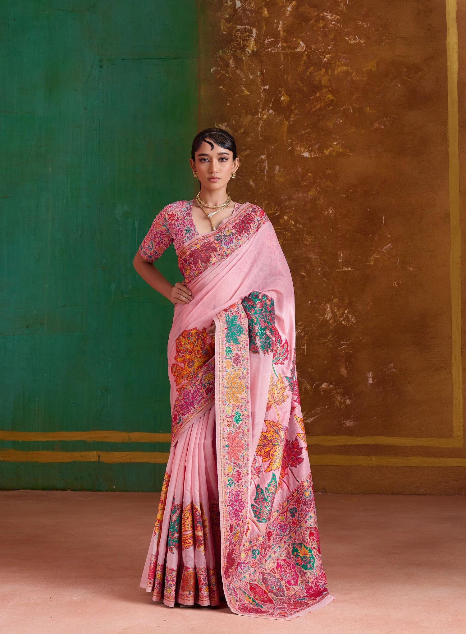 Pink Pure Soft Mul Mul Cotton Handloom Weaving Cotton Saree Cotton saree Anant Tex Exports Pvt.Ltd..