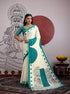 Sky Pure Soft Modal Satin Ajrakh Print Satin Saree Japan Satin Saree Anant Tex Exports Pvt.Ltd..