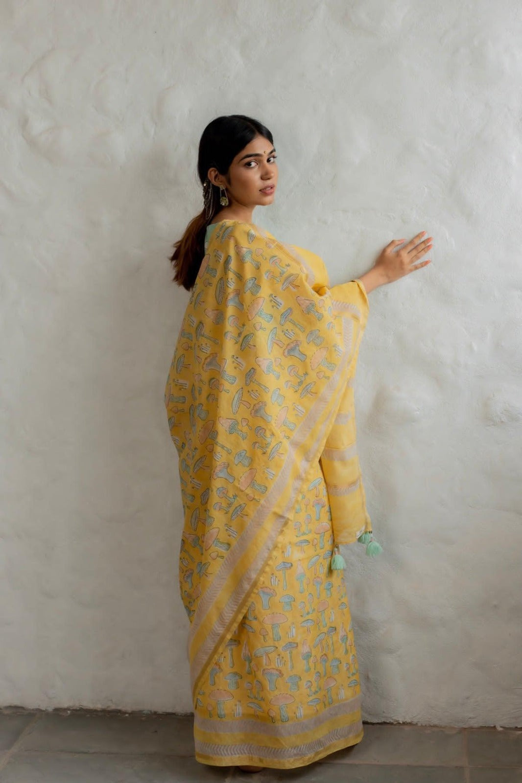 Mustard Pure Soft Linen Cotton Saree Cotton saree Anant Tex Exports Pvt.Ltd..