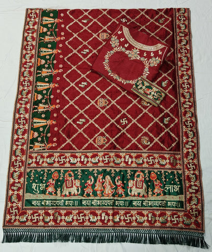 Red Pure Heavy Soft Silk Bandhani Gharchola Panetar Saree Panetar Saree Anant Tex Exports Pvt.Ltd..