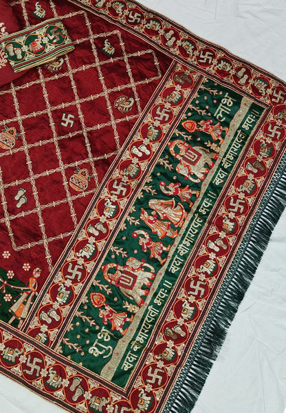 Red Pure Heavy Soft Silk Bandhani Gharchola Panetar Saree Panetar Saree Anant Tex Exports Pvt.Ltd..