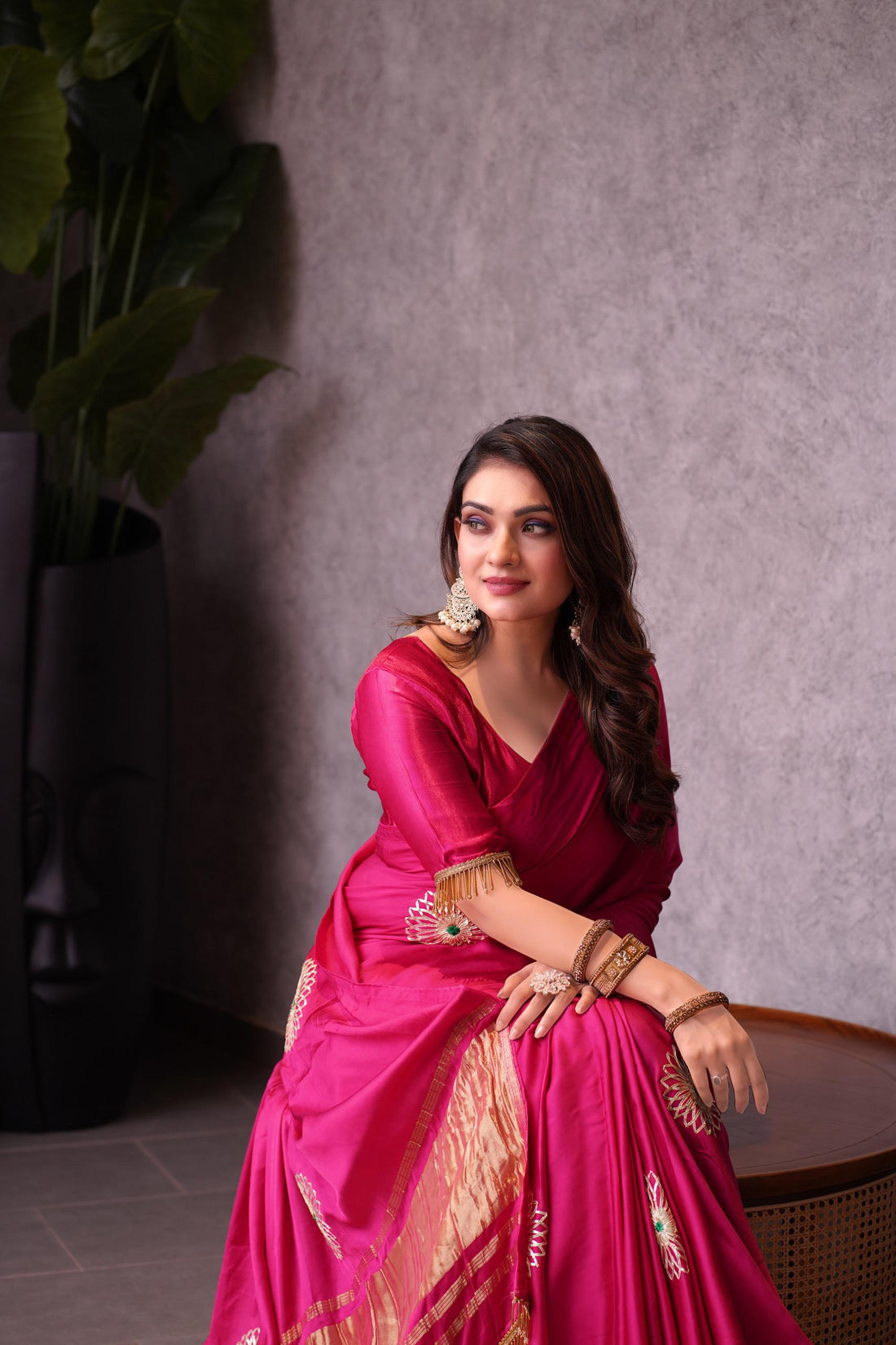 Rani Pure Gaji Silk Jaipuri Gota Patti Work Saree Gajji Silk Saree Anant Tex Exports Pvt.Ltd..