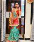 Light Green Pure Heavy Vichitra Silk Bandhani Gharchola Chex Panetar Saree Panetar Saree Anant Tex Exports Pvt.Ltd..