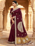 Maroon Pure Gaji Silk Bandhej Gota Work Saree Gajji Silk Saree Anant Tex Exports Pvt.Ltd..