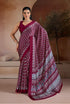 Red Pure Soft Modal Satin Ajrakh Print Satin Saree Japan Satin Saree Anant Tex Exports Pvt.Ltd..
